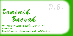 dominik bacsak business card